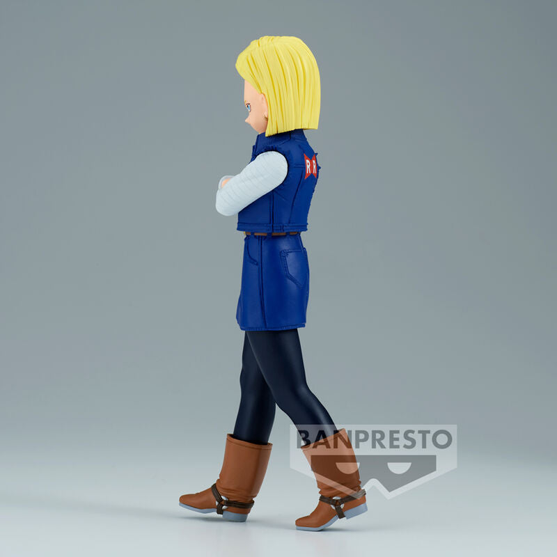 Figura de Android 18 de Dragon Ball Z con atuendo azul y brazos cruzados - 3