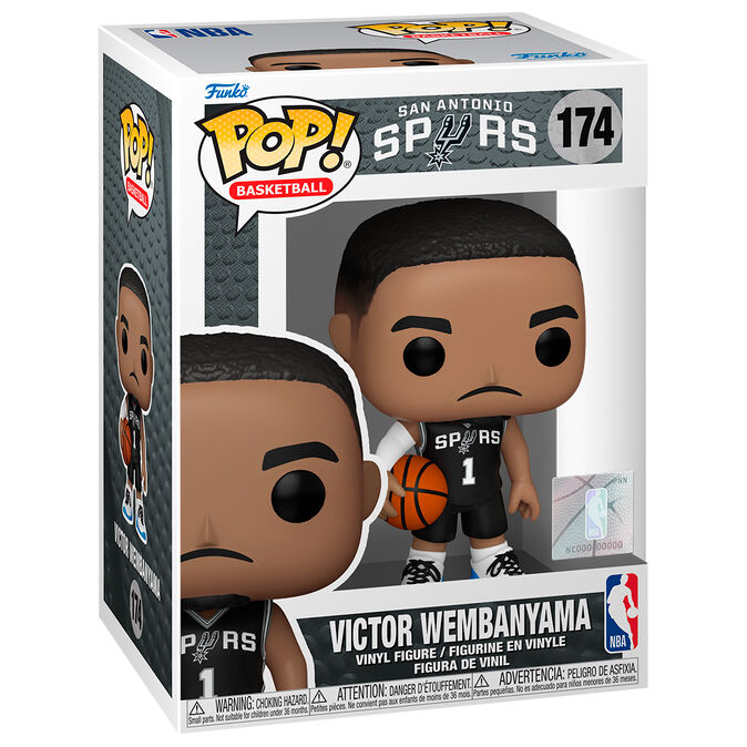 Figura Funko POP de Victor Wembanyama con uniforme de los San Antonio Spurs y balón - 2