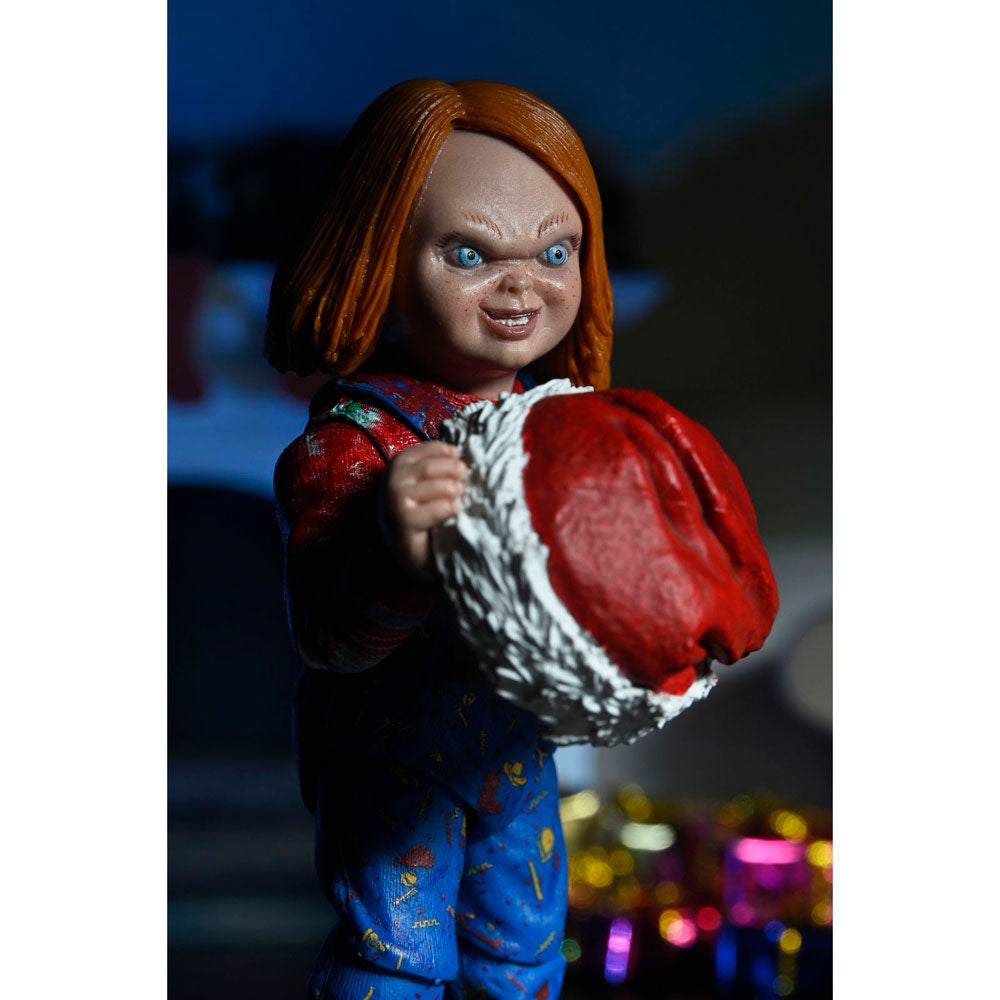 Figura articulada NECA Ultimate Holiday Chucky con motosierra - 6