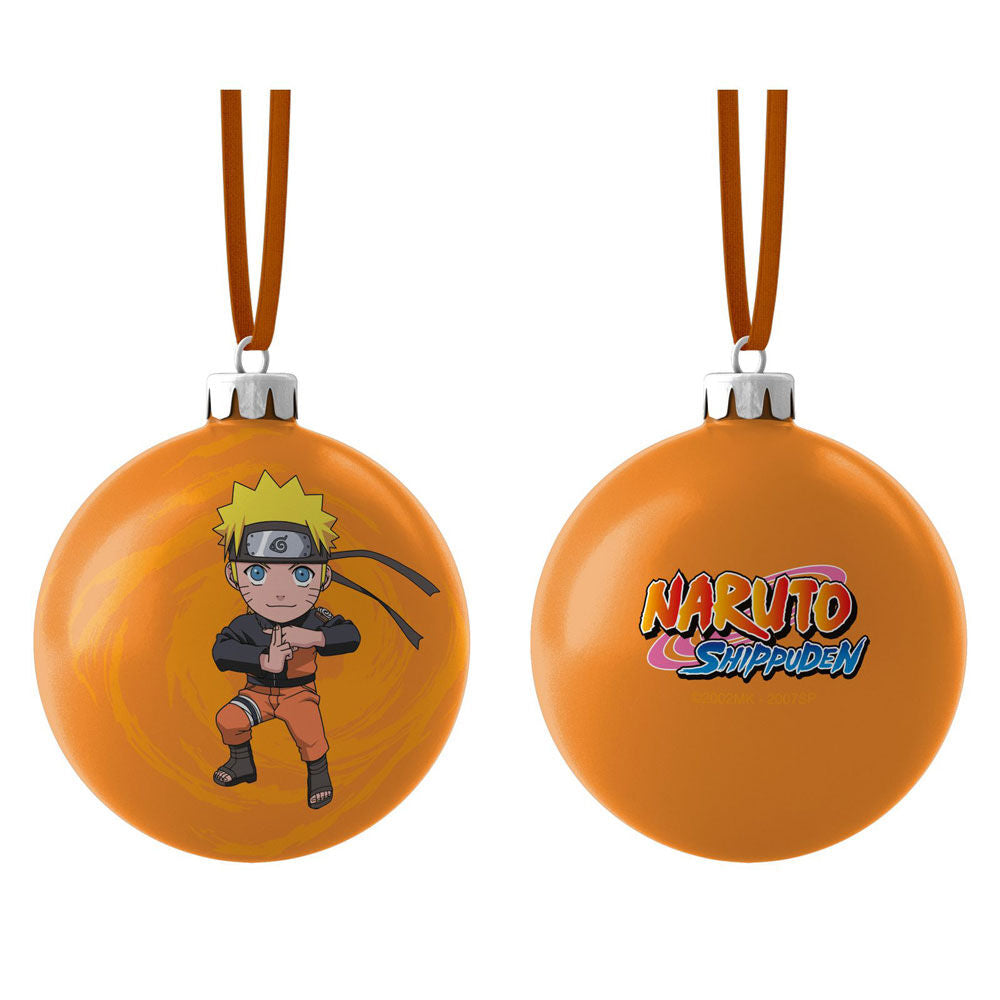 Bola de Navidad naranja de Naruto Shippuden con Naruto chibi
