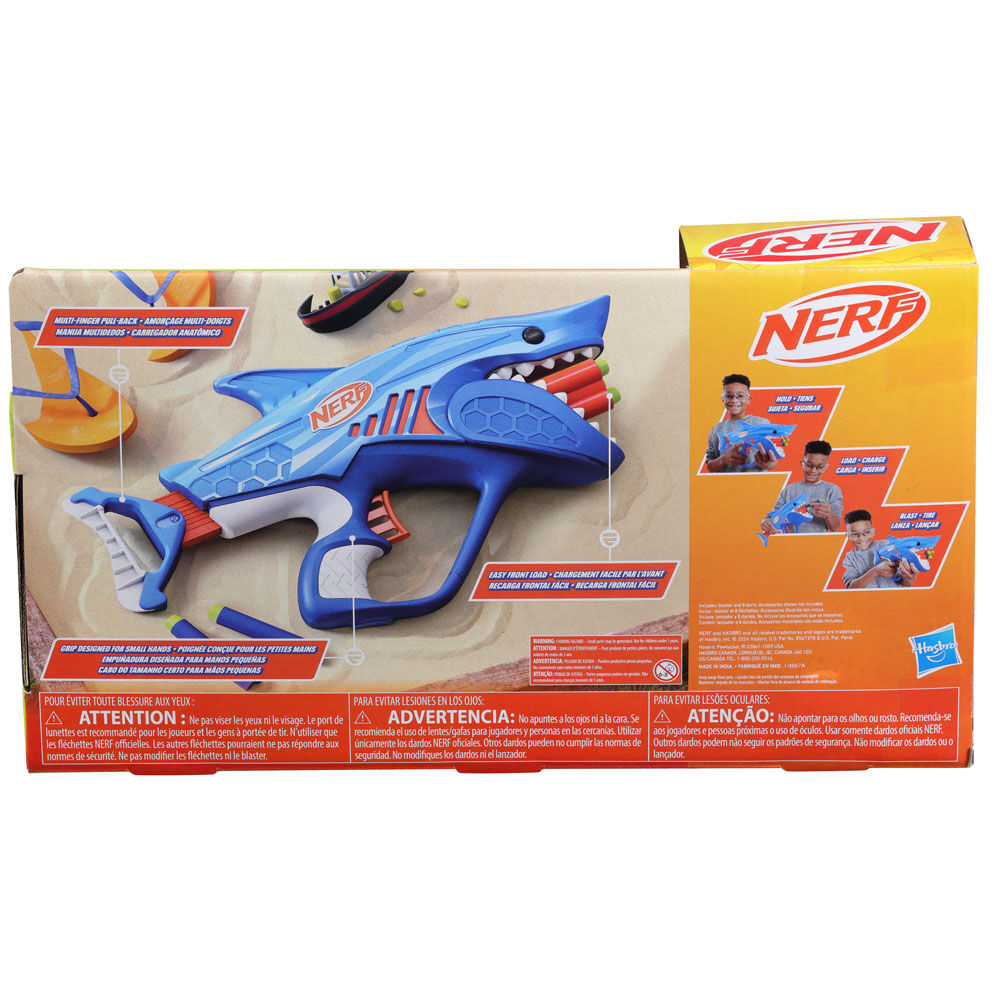 Lanzador Nerf Junior Sharkfire azul con 8 dardos de espuma - 5