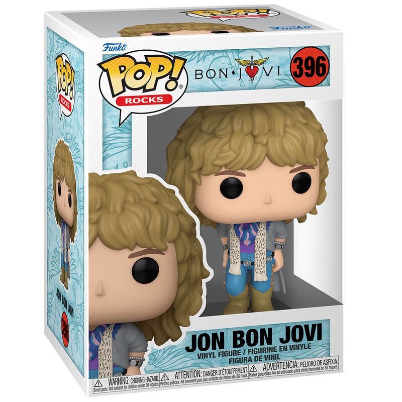 Figura Funko POP! de Jon Bon Jovi 1980 con chaqueta gris y pañuelo estampado - 2
