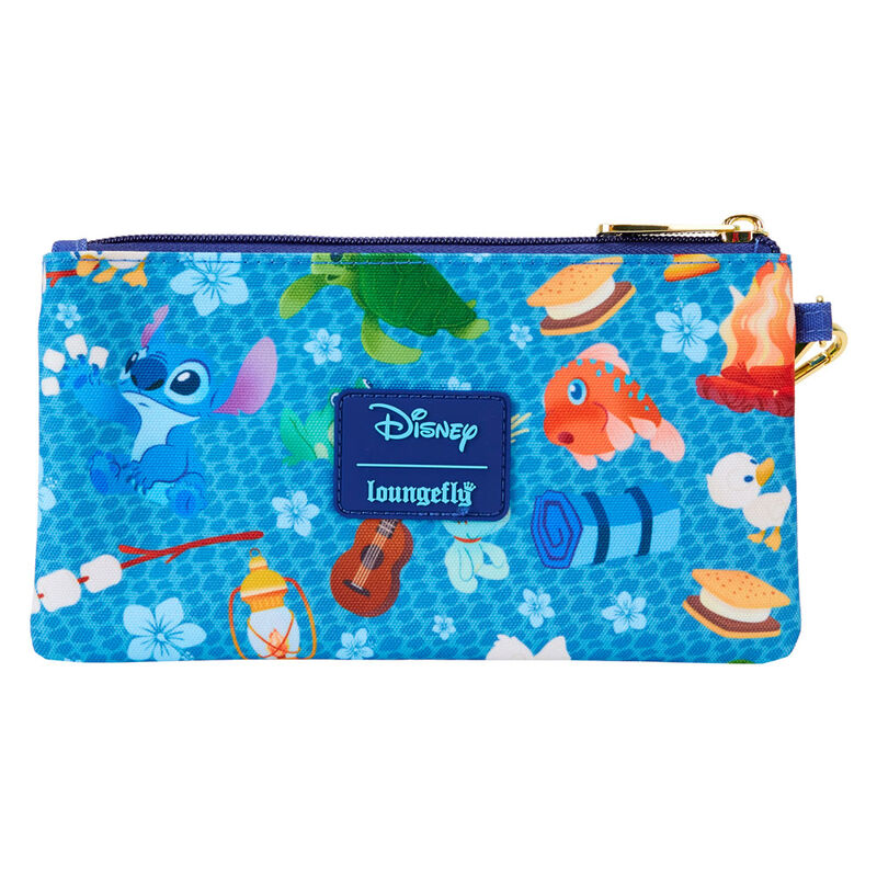 Cartera azul de nylon Stitch Camping Cuties con estampado de acampada - 3