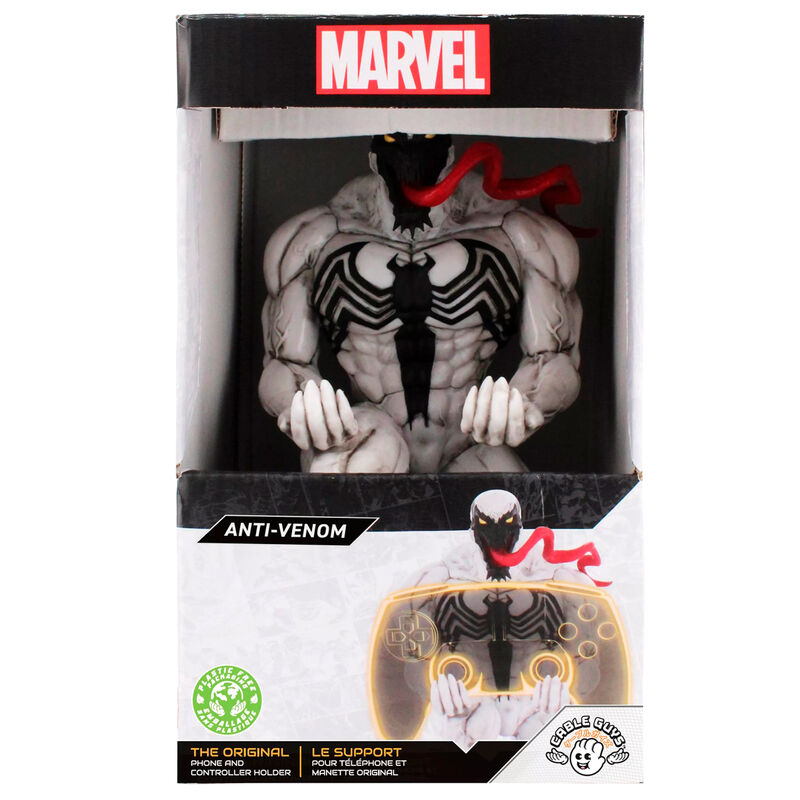 Soporte Cable Guy de Anti-Venom Marvel con figura blanca y emblema arácnido negro - 10