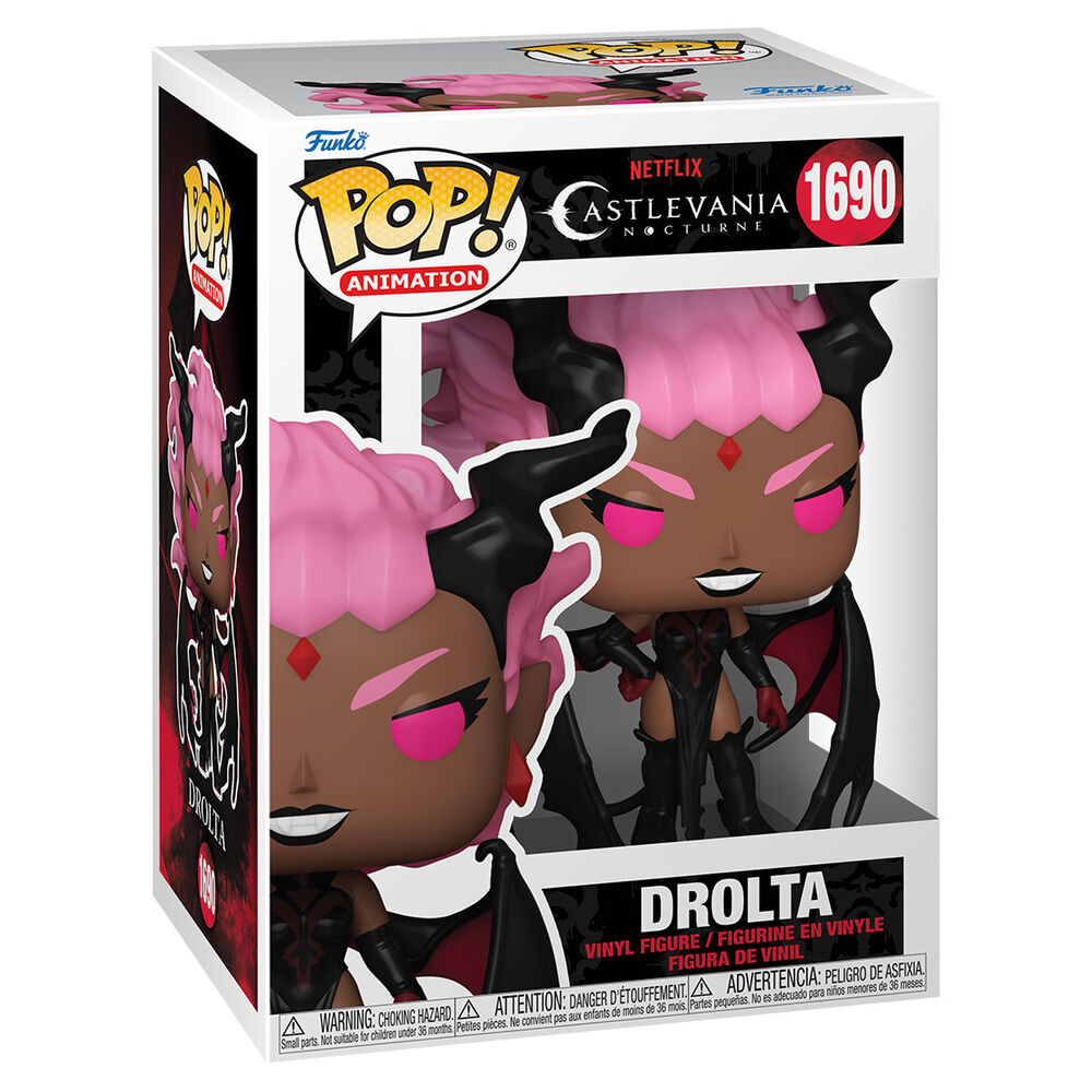 Figura Funko POP! de Drolta con cabello rosa y alas negras - 2