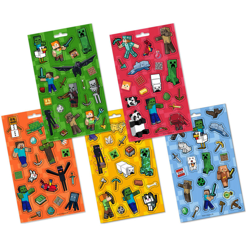 Set de 100 pegatinas Minecraft con personajes y criaturas - 2