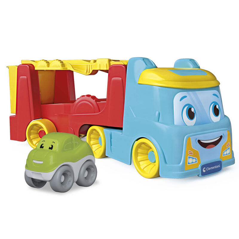 Camión garaje Baby Clementoni azul con tumbling car verde