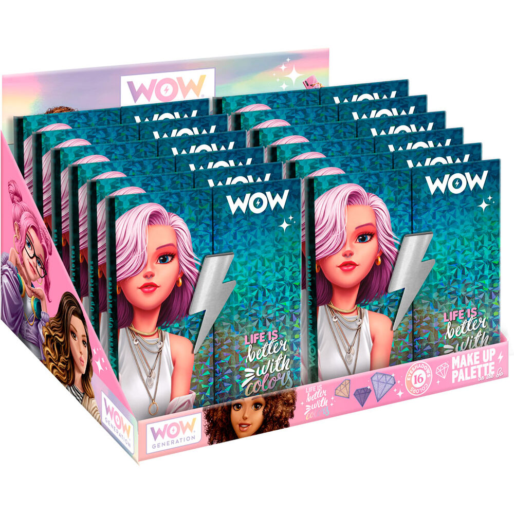 Paleta de maquillaje WOW GENERATION desplegada con sombras e iluminadores - 4