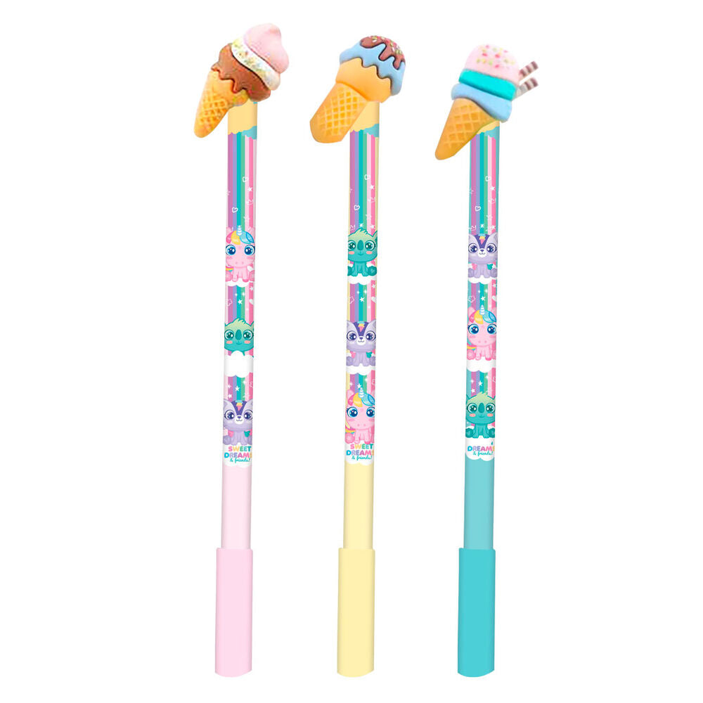 Set de seis bolígrafos Sweet Dreams de tinta invisible con diseños de helados y personajes - 2