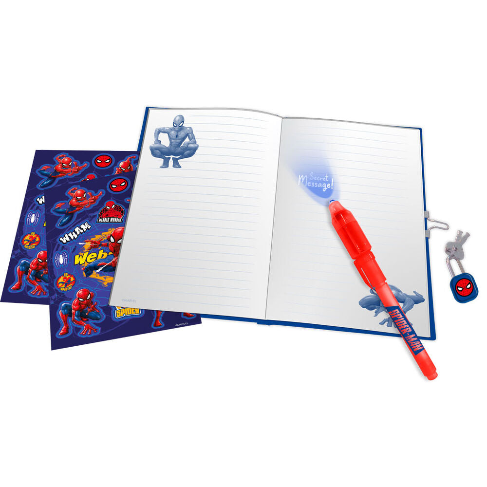 Diario secreto de Spider-Man Marvel con bolígrafo de tinta mágica - 2