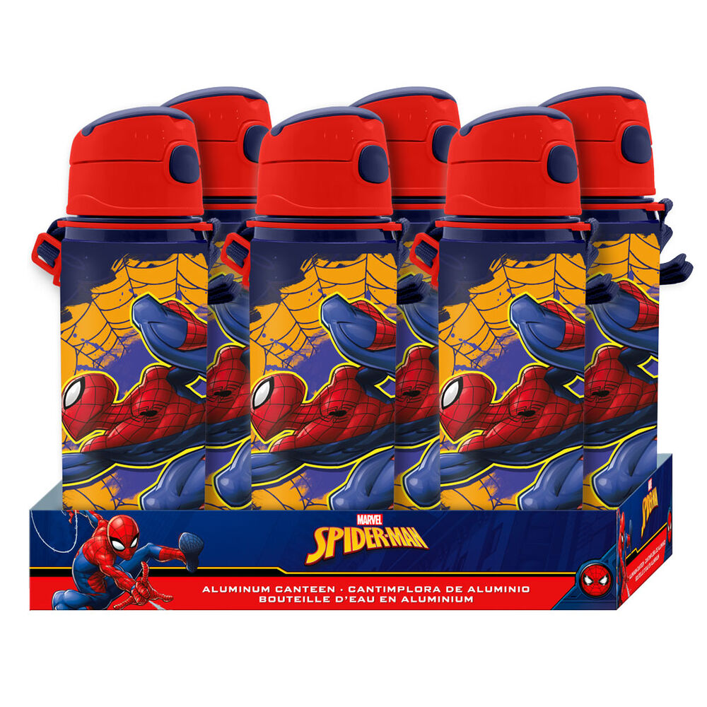 Cantimplora de aluminio Spider-Man Marvel de 600 ml con diseño de telarañas - 2