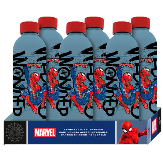 Botella de aluminio Spider-Man Marvel de 500 ml con tapón rojo - 2