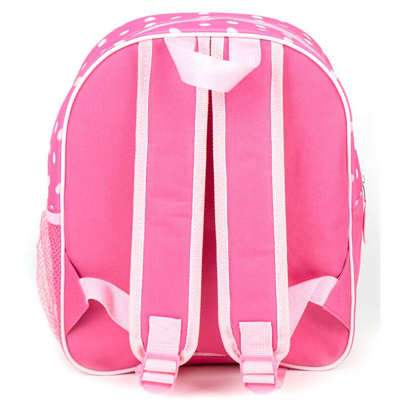 Mochila escolar rosa de Minnie Disney con lunares blancos - 3