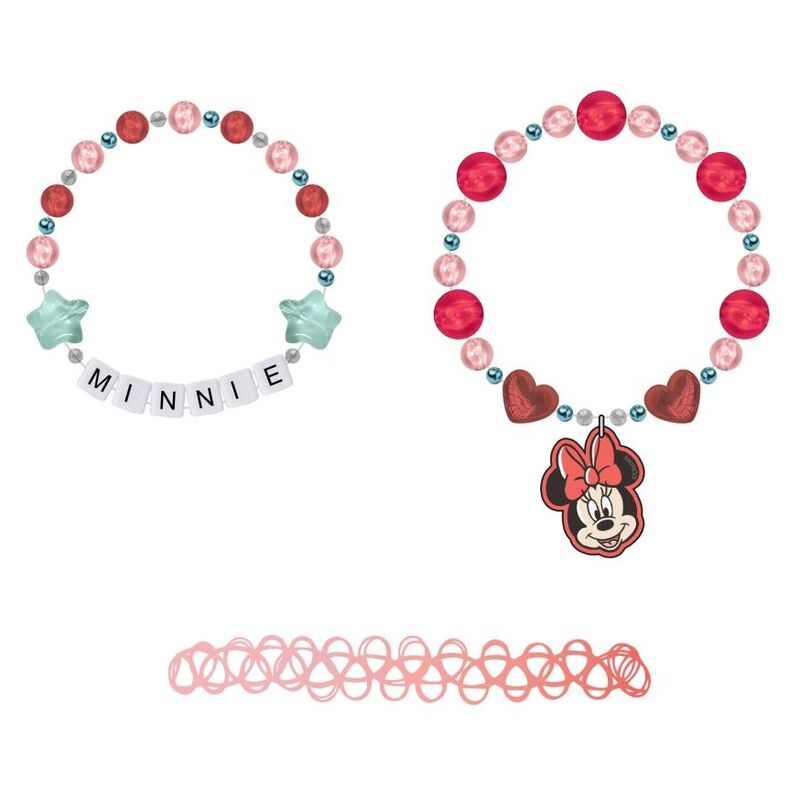 Conjunto de pulseras de bisutería Minnie Disney en tonos rosas y coral - 2