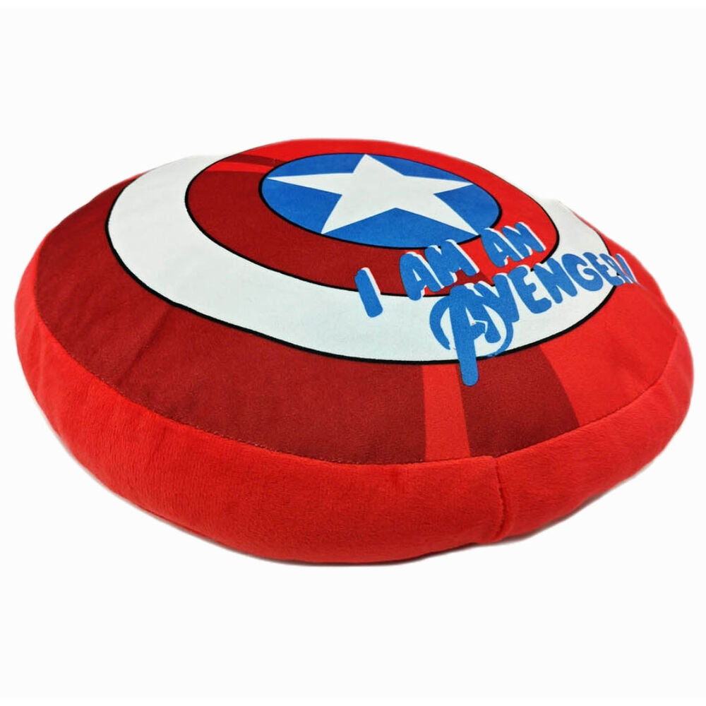 Cojín 3D de Capitán América Marvel con diseño de escudo y texto I AM AN AVENGER - 2