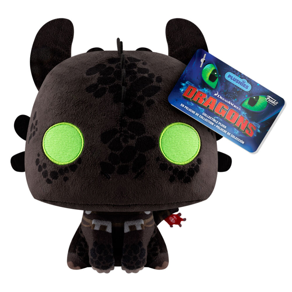 Peluche Funko de Toothless con ojos verdes