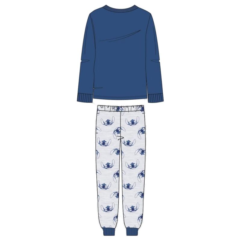 Pijama Stitch Disney adulto azul y blanco de manga larga - 2