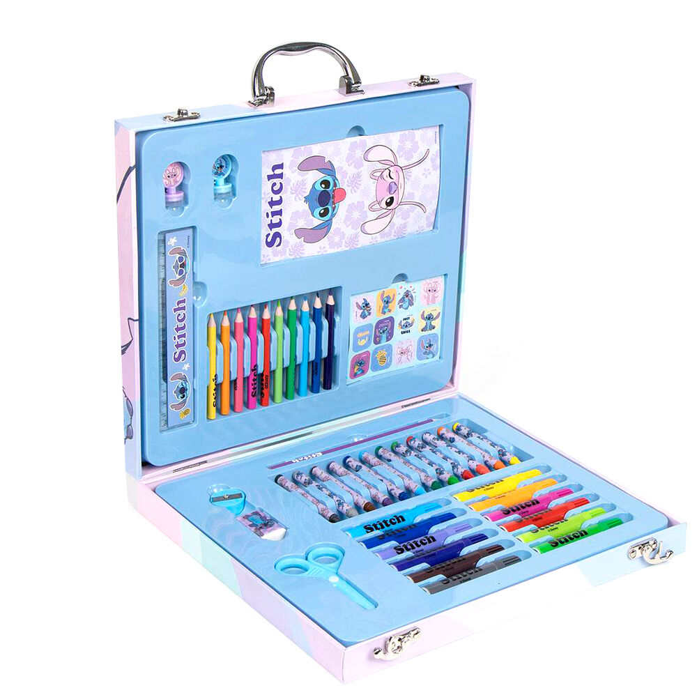 Maletín metálico de papelería Stitch Disney para colorear - 3