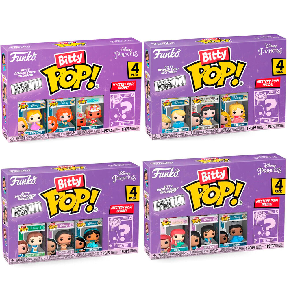 Blíster Funko Bitty POP de Disney Princesas con 4 figuras y expositor - 6