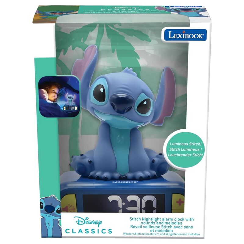 Despertador digital 3D azul de Stitch Disney con pantalla digital - 2