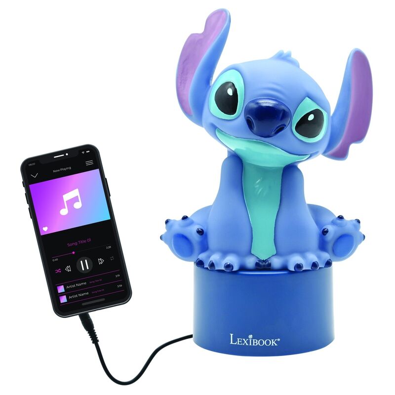 Altavoz con luz nocturna LED y figura 3D de Stitch Disney - 2