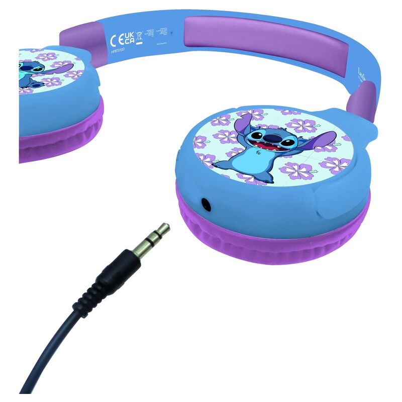 Auriculares Bluetooth Stitch Disney azules y morados - 3