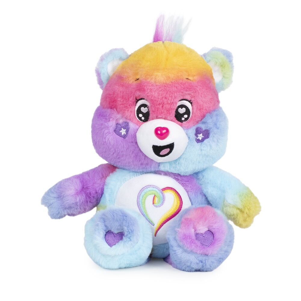 Peluche Generosita de Osos Amorosos multicolor con corazón arcoíris