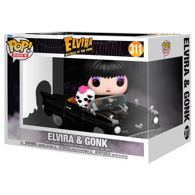 Figura Funko POP Rides Deluxe de Elvira y Gonk en coche negro - 2