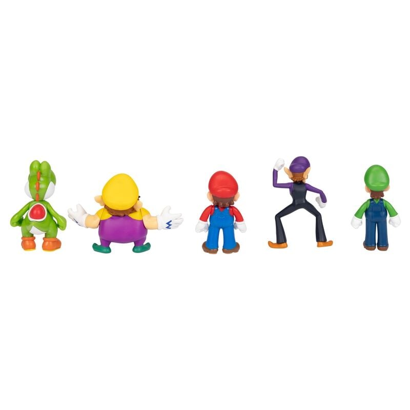 Blíster con cinco figuras Super Mario Bros: Yoshi, Wario, Mario, Waluigi y Luigi - 4