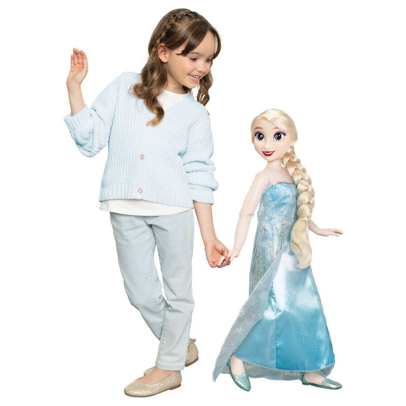 Muñeca Elsa de Frozen Disney de 80 cm con vestido azul - 6