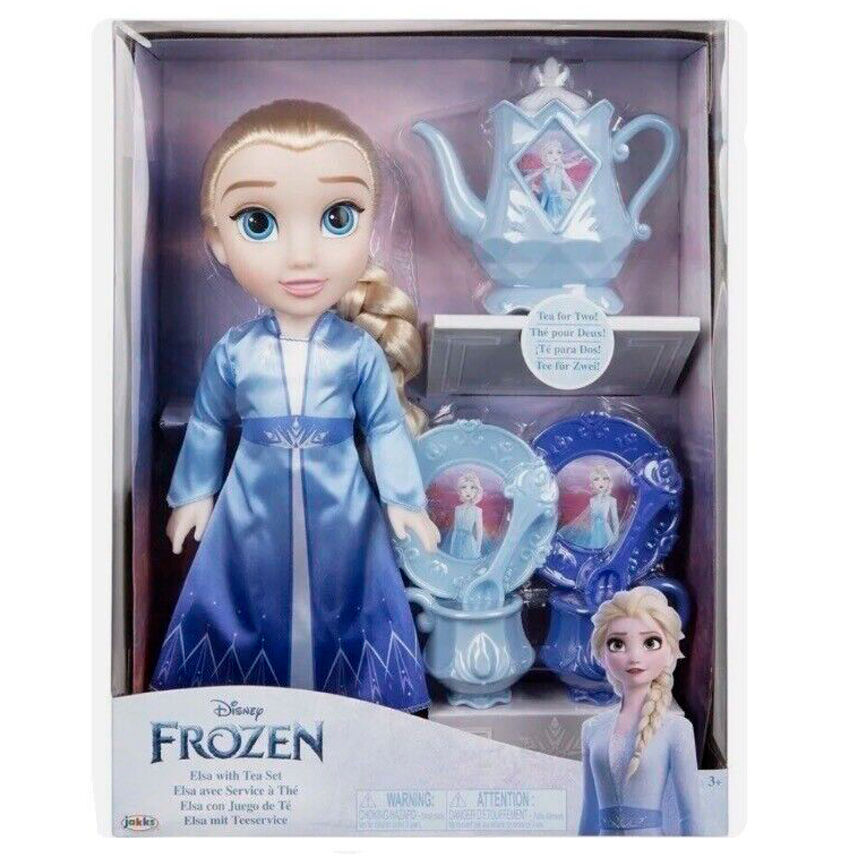 Muñeca Elsa de Frozen con juego de té azul