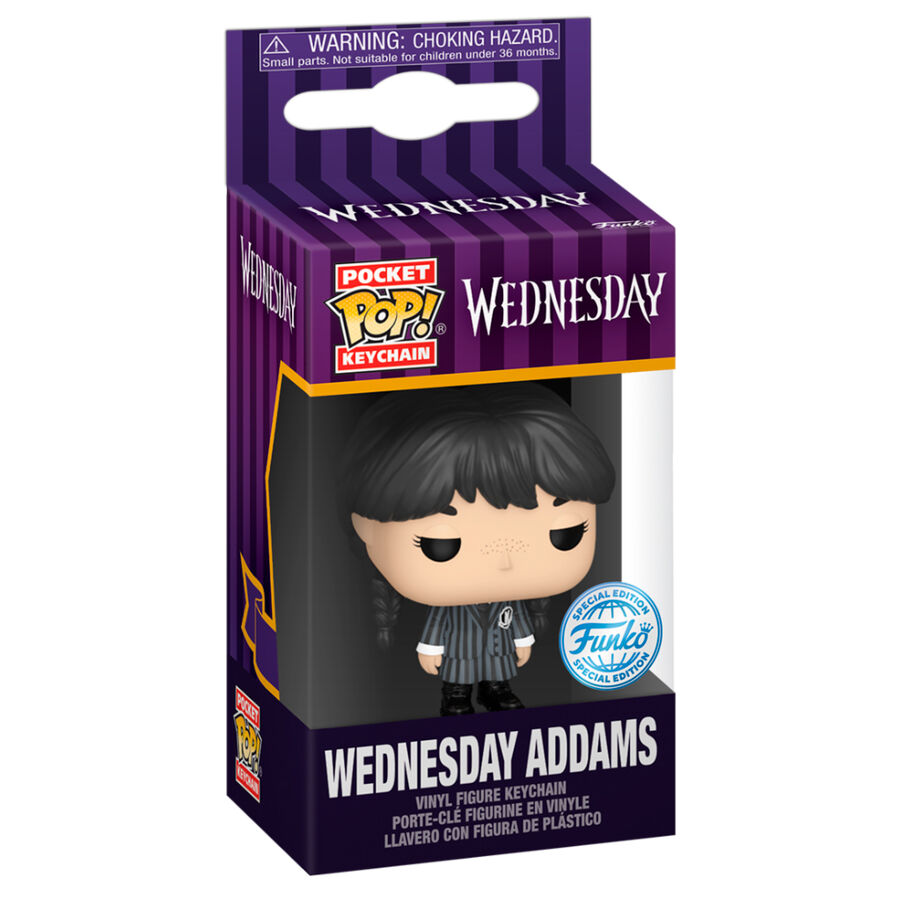 Llavero FUNKO Pocket POP de Miércoles Wednesday con trenzas y uniforme oscuro - 2