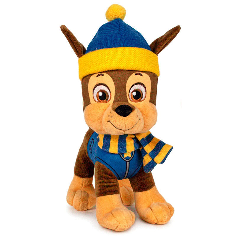 Peluche de Chase de Paw Patrol con gorro y bufanda de invierno