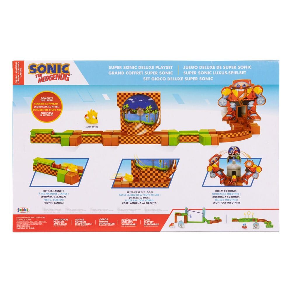 Playset Super Sonic Deluxe Go-Go Racers de Sonic con circuito y Robotnik - 8