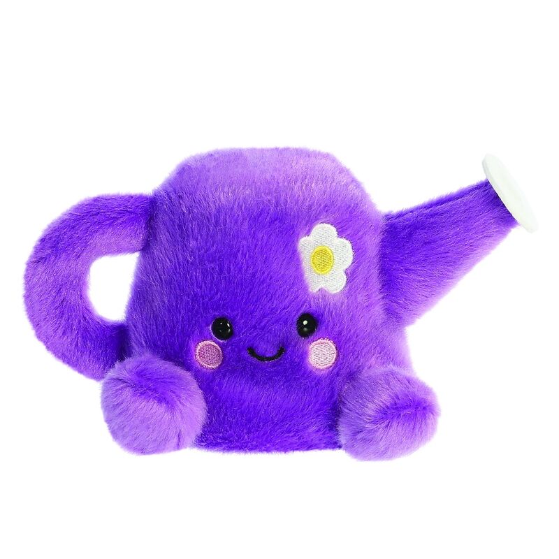 Peluche morado Palm Pals con forma de regadera y cara sonriente