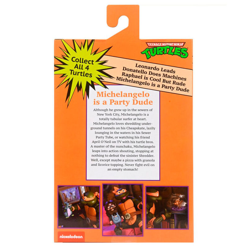 Figura articulada NECA de Michelangelo de Tortugas Ninja con antifaz naranja - 5