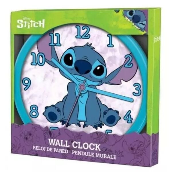 Reloj de pared azul de Disney Stitch con esfera numerada - 2
