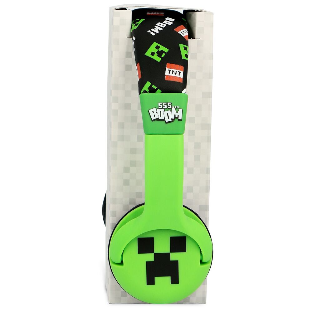 Auriculares infantiles Minecraft verdes y negros con diadema acolchada - 12