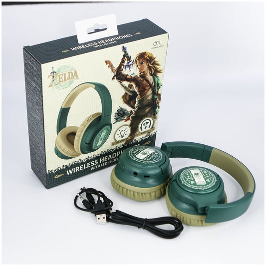 Auriculares inalámbricos LED verdes y dorados de The Legend of Zelda - 5