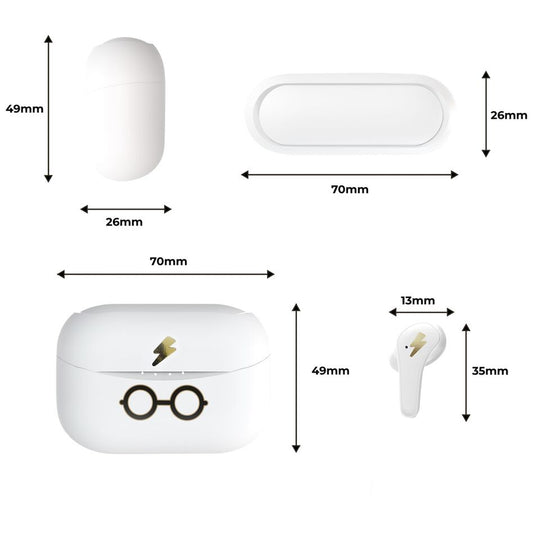 Auriculares inalámbricos TWS Harry Potter blancos con estuche - 7