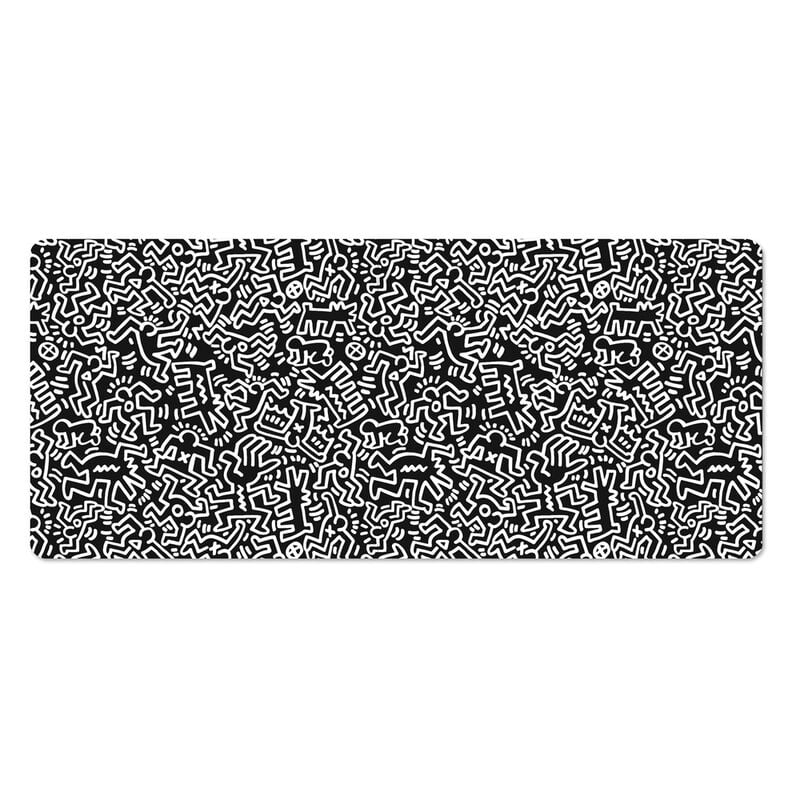 Alfombrilla gaming ERIK Keith Haring en blanco y negro