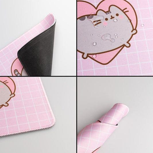 Alfombrilla de ratón rosa ERIK con Pusheen sujetando un corazón - 3