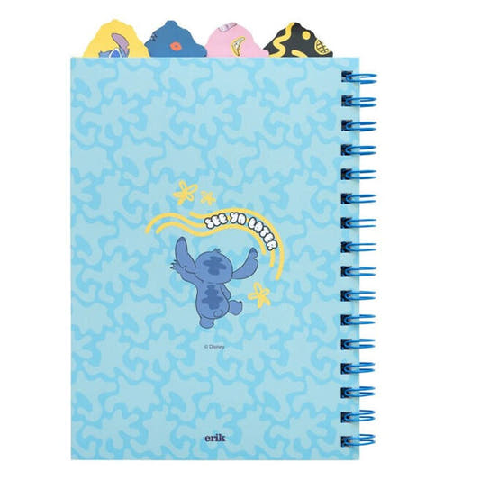 Cuaderno A5 Stitch Disney azul con piña y cuatro separadores - 2