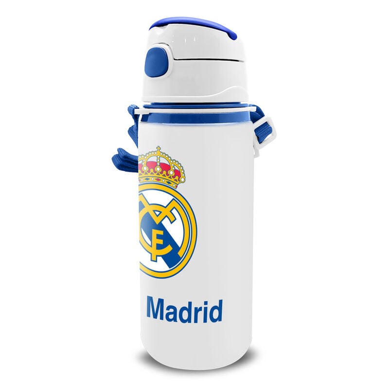 Cantimplora de aluminio Real Madrid de 600 ml blanca y azul
