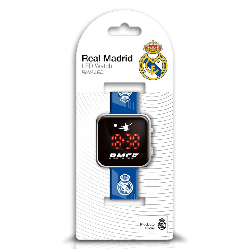 Reloj LED azul del Real Madrid con pantalla digital roja - 2