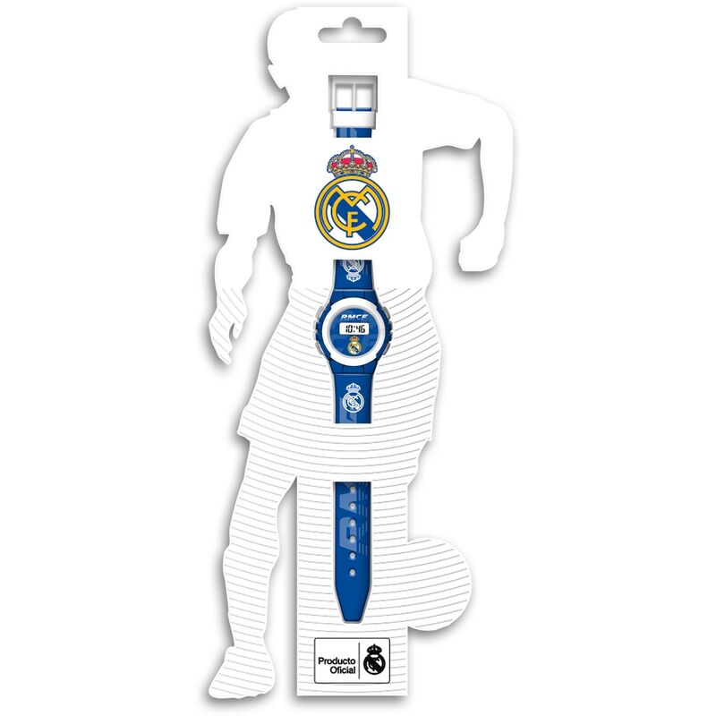Reloj digital azul del Real Madrid con escudo - 2