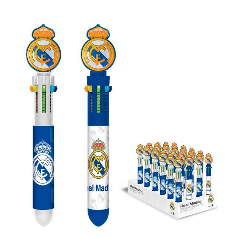 Bolígrafo topper 3D Real Madrid de 10 colores