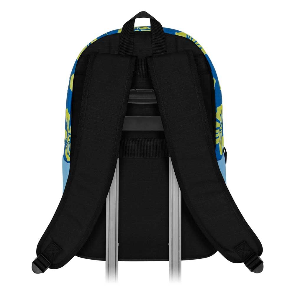 Mochila azul Stitch Disney con estampado tropical y bolsillo frontal - 3