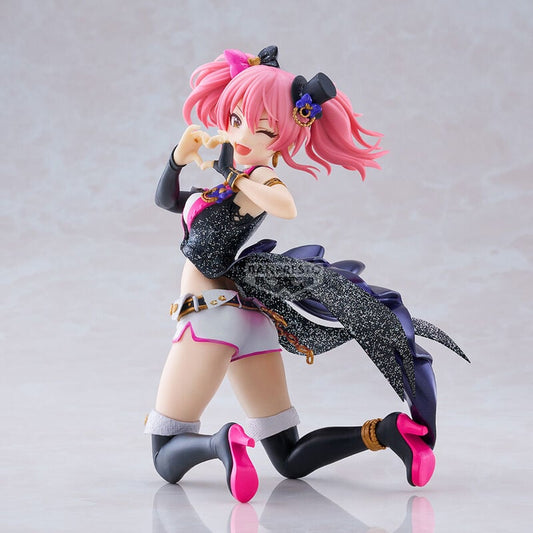 Figura de Mika Jougasaki de Idolmaster con cabello rosa y vestuario negro brillante - 2