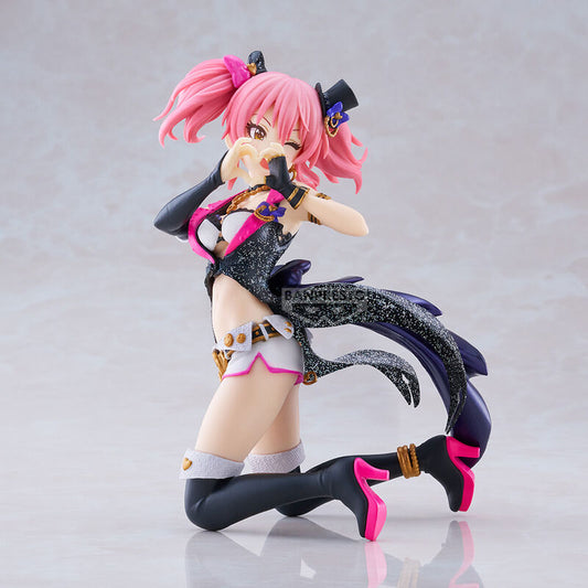 Figura de Mika Jougasaki de Idolmaster con cabello rosa y vestuario negro brillante - 3